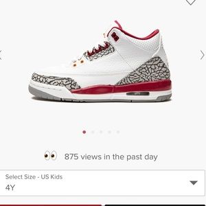 ❤️ Jordan Retro 3 ❤️ youth size 4❤️